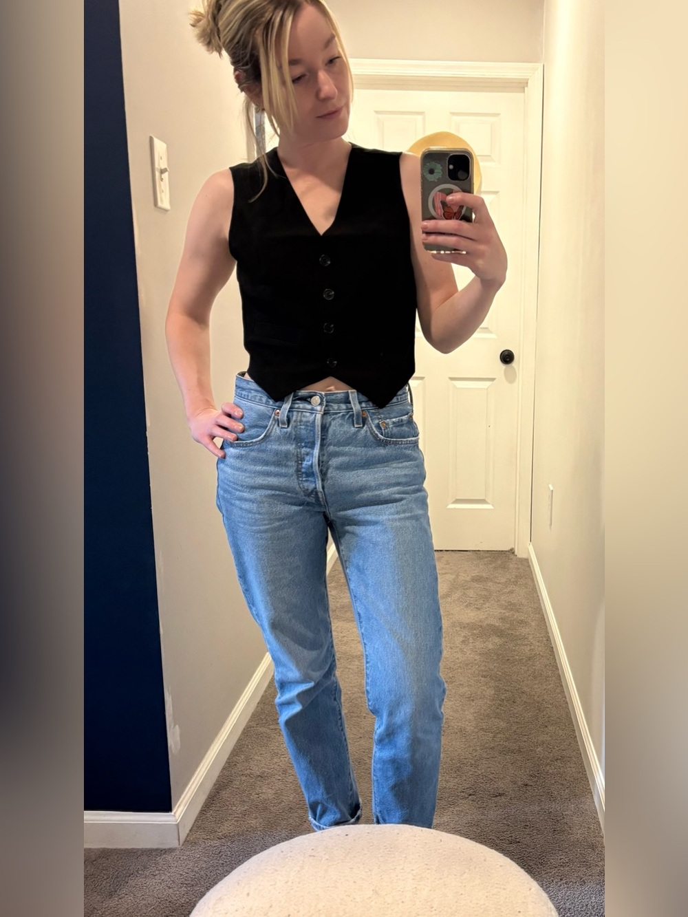 Sincerely Jules NWT Black Cropped Tailored Suit Vest Top M